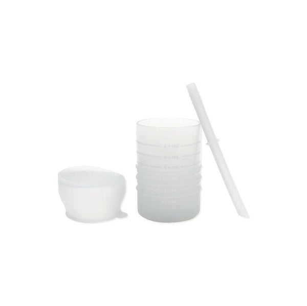 Bumkins: Silicone Straw Cup with Lid - Grey