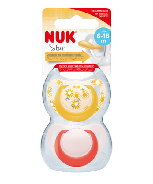 NUK: Star Latex Soother - 6-18 Months (2 Pack)