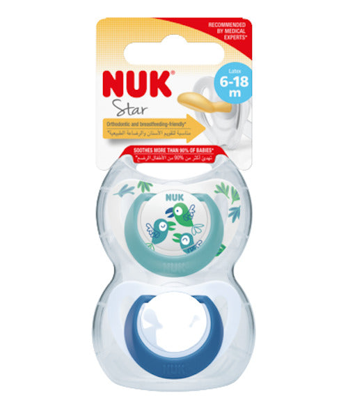 NUK: Star Latex Soother - 2 Pack (6-18 Months)