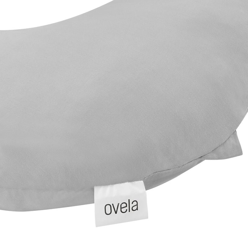 Ovela C-Shape Full Body Pregnancy Pillow-Grey