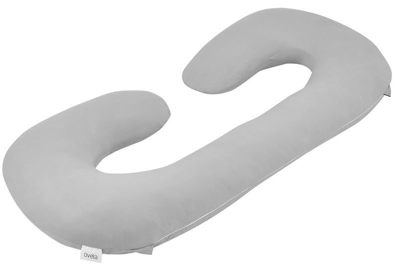 Ovela C-Shape Full Body Pregnancy Pillow-Grey