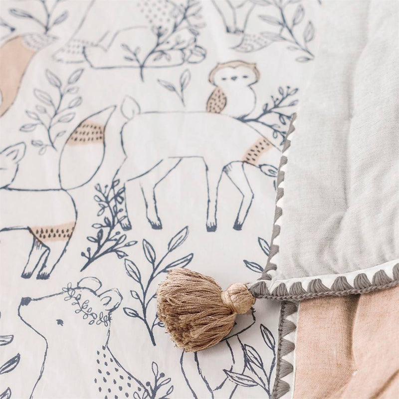 Crane Baby Cot Fitted Sheet - Ezra Woodland