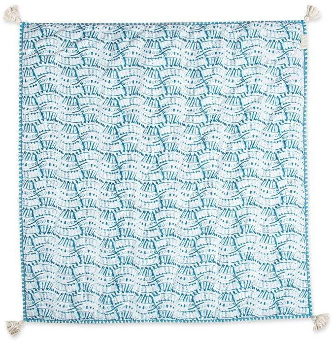 Crane Baby Reversible Quilted Blanket - Caspian