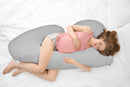 Ovela C-Shape Full Body Pregnancy Pillow-Grey