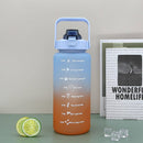 Large Capacity Portable Straw Water Bottle 2000ml - Blue & Orange