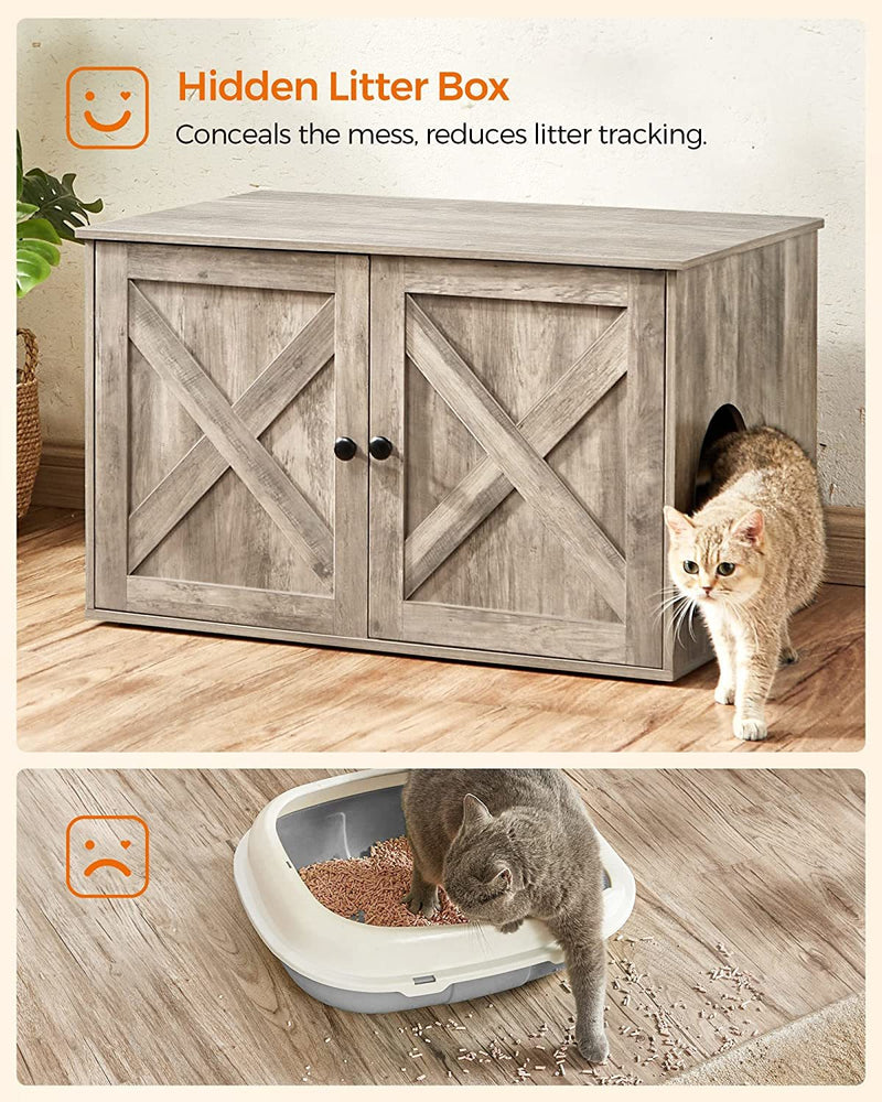 VASAGLE Feandrea Hidden Cat Litter Box Enclosure - Greige