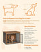 VASAGLE Feandrea Dog Crate Furniture with 2 Doors - Rustic Brown