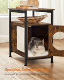 VASAGLE Feandrea Cat Enclosure Side Table - Rustic Brown