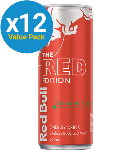 Red Bull Energy Drink, Red Edition, Watermelon, 250ml (12 pack)