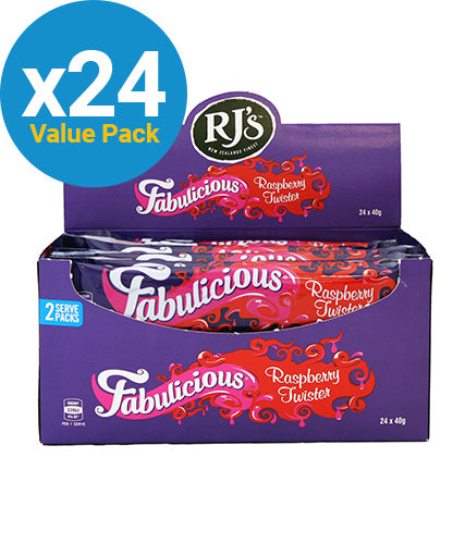 RJs Fabulicious Raspberry Twist - 40g (24 Pack)