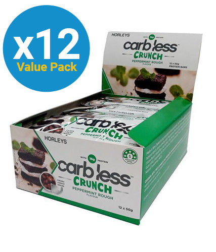 Horleys Carb Less Crunch Protein Bars - Peppermint Rough (12 x 50g Pack) (Box of 12)