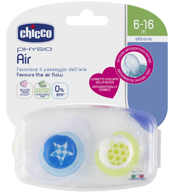 Chicco: Physio Air Soother - Blue 2 Pack (6-16 Months)