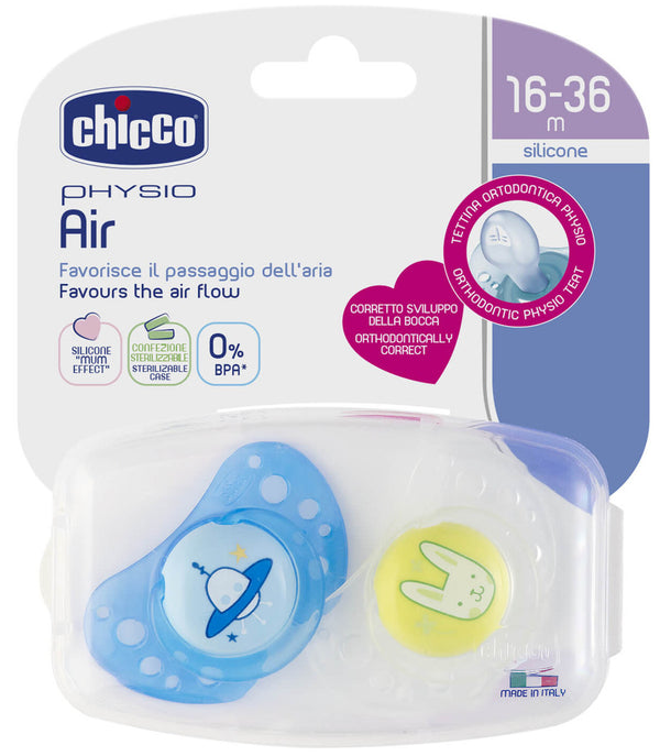 Chicco Physio Air Soother - Blue (16-36 Months) (2 Pack)