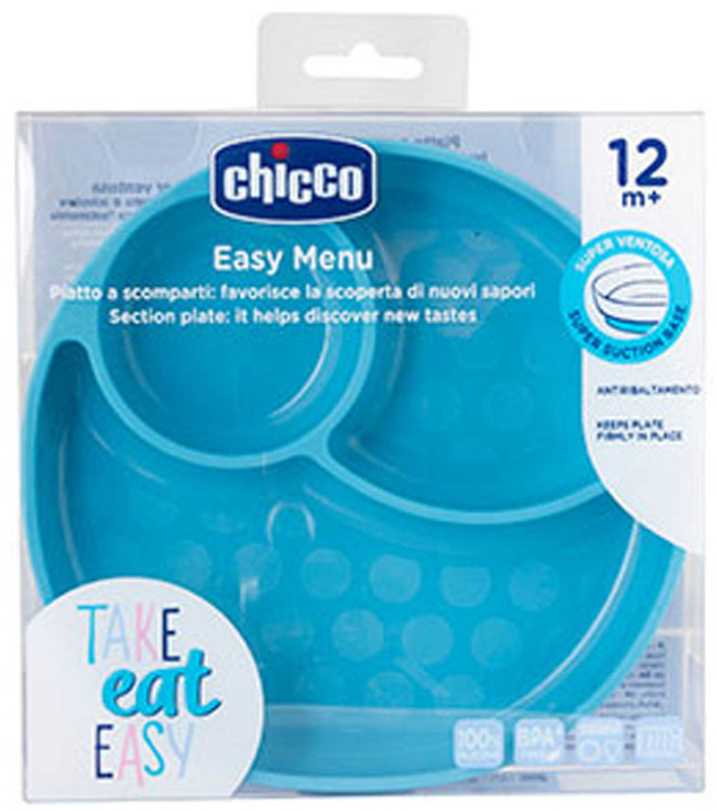 Chicco Silicone Divided Plate - Blue