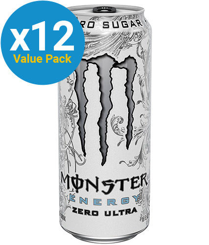 Monster Energy Zero Ultra Energy Drink - 500ml (12 Pack)