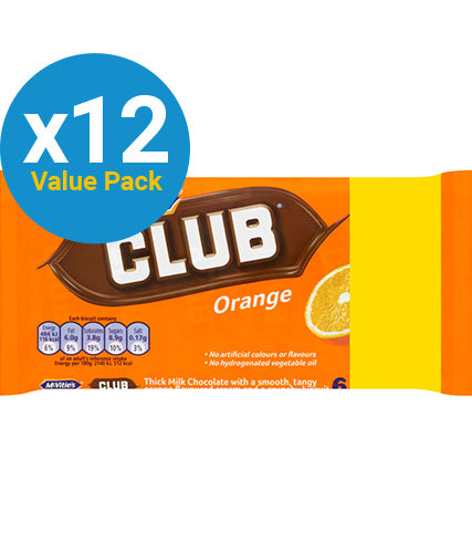 McVities Club Orange Chocolate Biscuits (6 x 22g) (12 Pack)