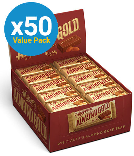 Whittaker's Almond Gold Slab 50g (Pack of 50)
