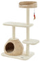 Zoomies 4-Tier Wicker Cat House & Scratching Post 107cm
