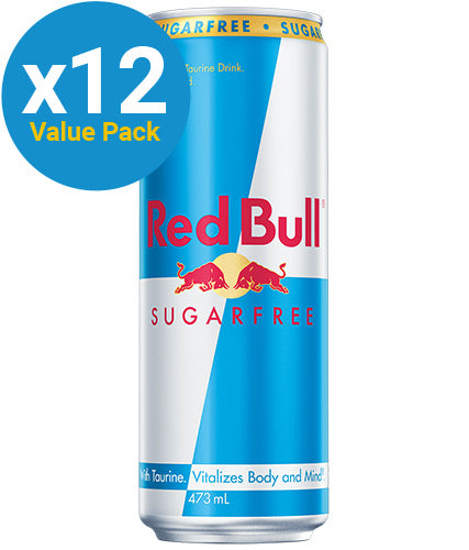 Red Bull Energy Drink Sugar Free - 473ml (12 pack) (Pack of 12)