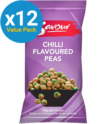 Savour Chilli Flavoured Pea - 100g (12 Pack)