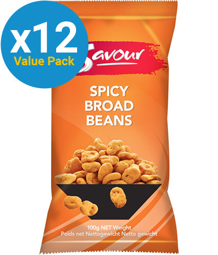 Savour Spicy Broad Beans - 100g (12 Pack)