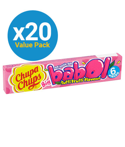 Chupa Chups Big Babol Tutti Frutti Flavour Soft Bubble Gum - 6pcs (20 Pack)