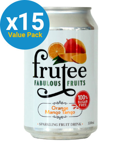 Frutee Sparkling Fabulous Fruits - Orange Mango Tango (15 Pack)