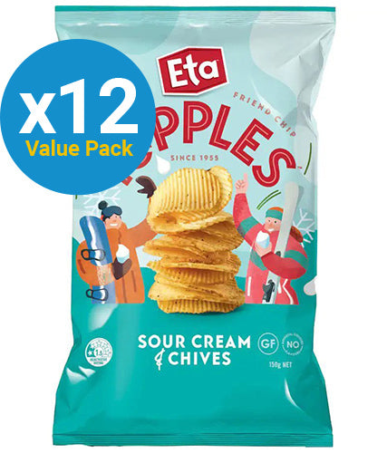 Eta Ripples Sour Cream & Chives Chips (12 x 150g)