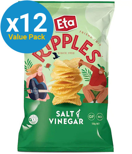 Eta Ripples Salt & Vinegar Chips (12 x 150g)