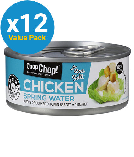 Chop Chop: Chicken Chunks - Springwater & Sea Salt (160g x 12)