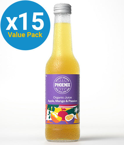 Phoenix Organic Apple, Mango & Passion Juice - 275ml (15 Pack)