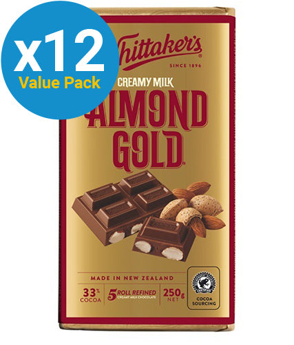 Whittakers Almond Gold Block - 250g (12 Pack)