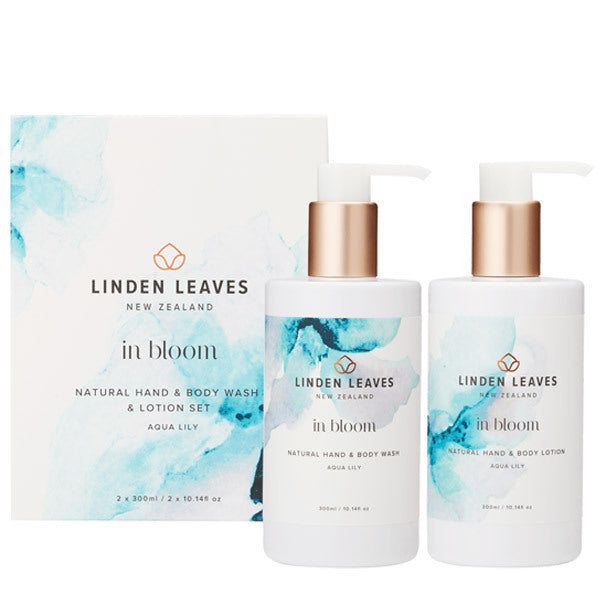 Linden Leaves: Aqua Lily Hand & Body Wash & Lotion Boxed Set