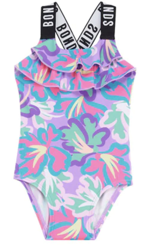 Bonds Swim Suit - Flowers (Size 000) in Purple