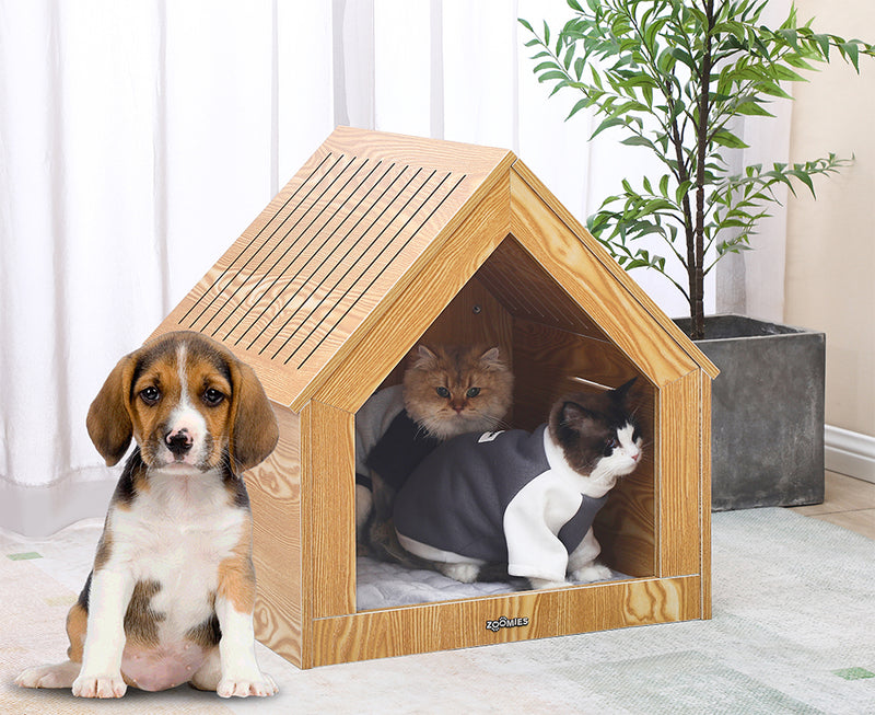 Zoomies Large Modern Pet House - Natural