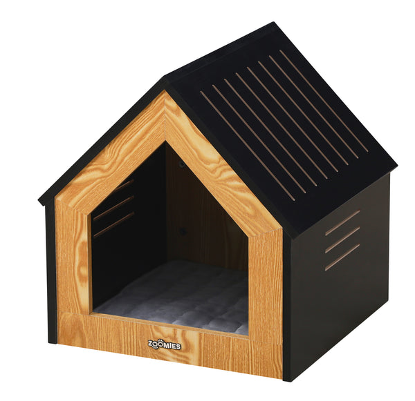 Zoomies Small Modern Pet House - Black & Natural