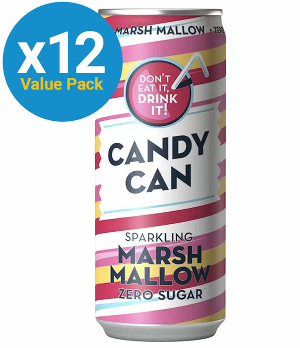 Candy Can Sparkling Marshmallow - 330ml (12 Pack)
