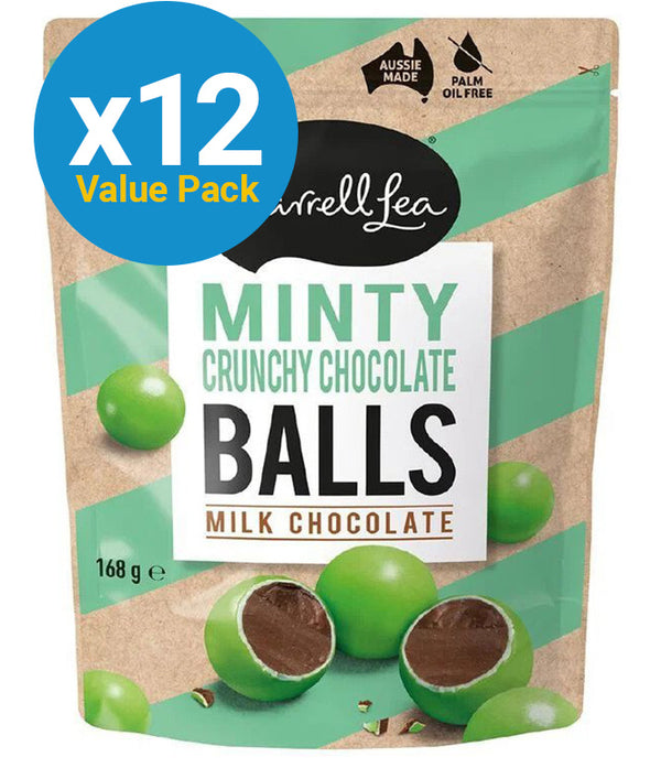 Darrell Lea Mint Crunchy Milk Chocolate Balls - 168g (12 Pack)