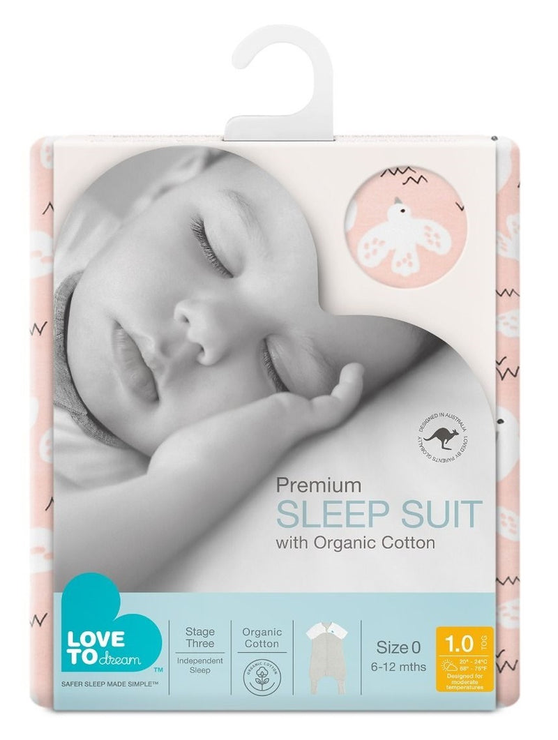 Love to Dream: Sleep Suit Organic 1.0 TOG - Dove Pink (Size 3) (3+ Years)