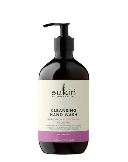 Sukin: Cleansing Hand Wash - Bergamot & Patchouli (500ml)