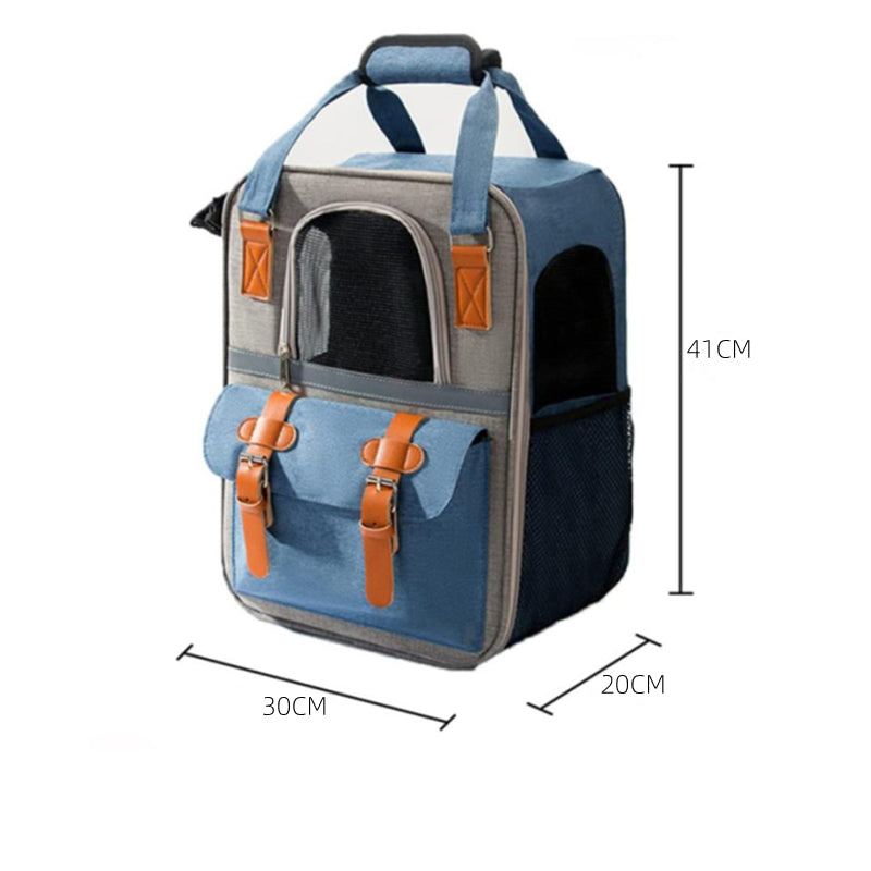 PETSWOL Portable Outdoor Breathable Pet Backpack - Blue