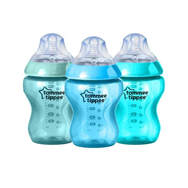 Tommee Tippee: Closer To Nature Colour My World Baby Bottles 3 Pack - Boy (260ml)