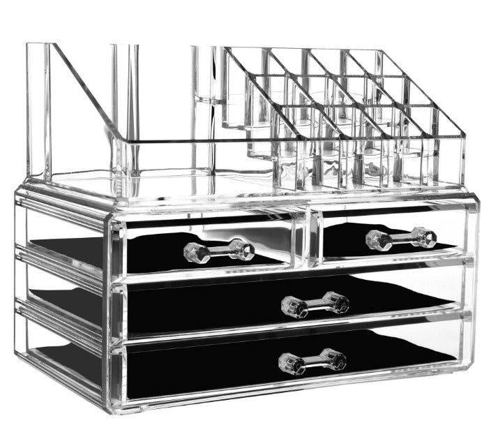 Acrylic Clear Makeup Organizer with 4 Drawers