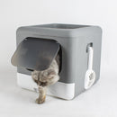 Enclosed Cat Litter Box - Grey