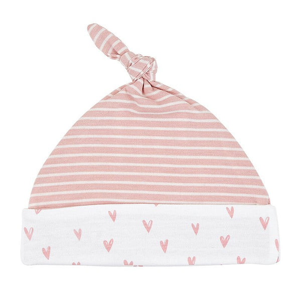 Stephan Baby: Knit Hat - Pink Heart Stripe