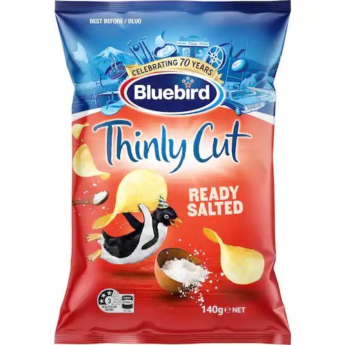 Bluebird Thinly Cut 140g - Ready Salted (12 Pack)