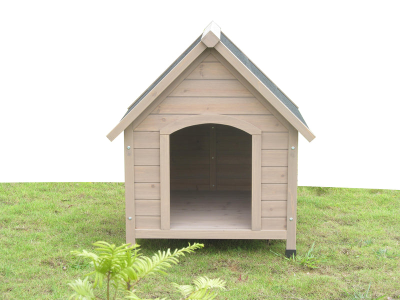 Solid Wood Outdoor Dog House Kennel - Medium