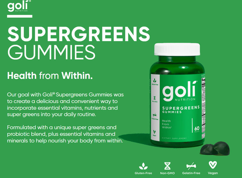 Goli Nutrition Gummies - Supergreens x 60