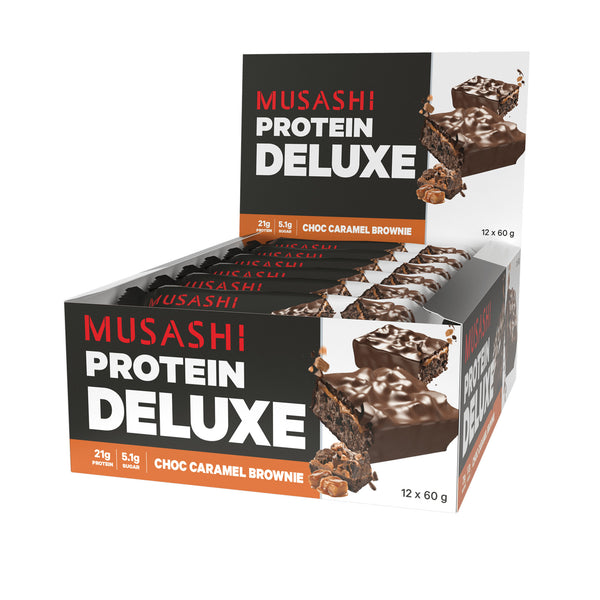 Musashi: Protein Deluxe Bar - Choc Caramel Brownie (12 x 60g)