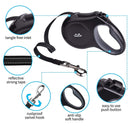 TwoEar: Retractable Dog Leash with Dispenser and Poop Bags - Black (Medium)